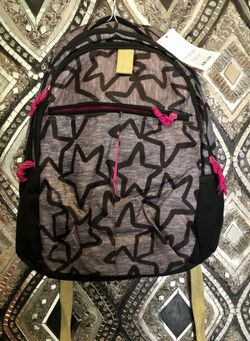 BRAND NEW W TAGS STAR GRAY PINK BACKPACK