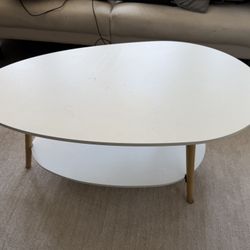 White Egg Shaped Coffee Table