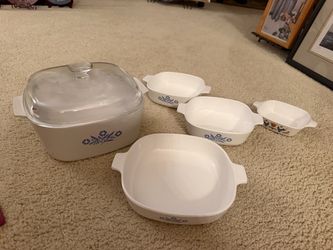 Corning Ware Blue Cornflower Casserole Dish Set