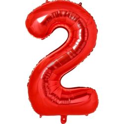40 inch Number 2 Balloons, Large Number Balloon 2 for Birthday Graduation Wedding Anniversary Celebration Party Decorations (Red)