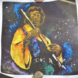 Amazing 🤩 !! Hand Signed / Limited Edition Jimi Hendrix Lithograph Art !