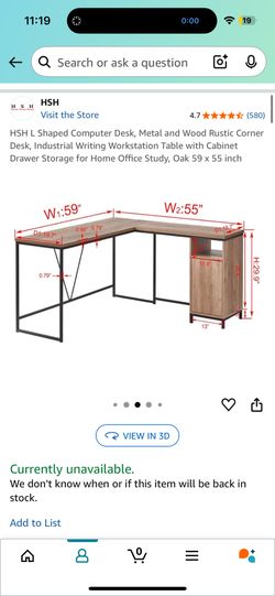 L Shaped Desk - Large