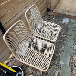 Two Wicker Barstools