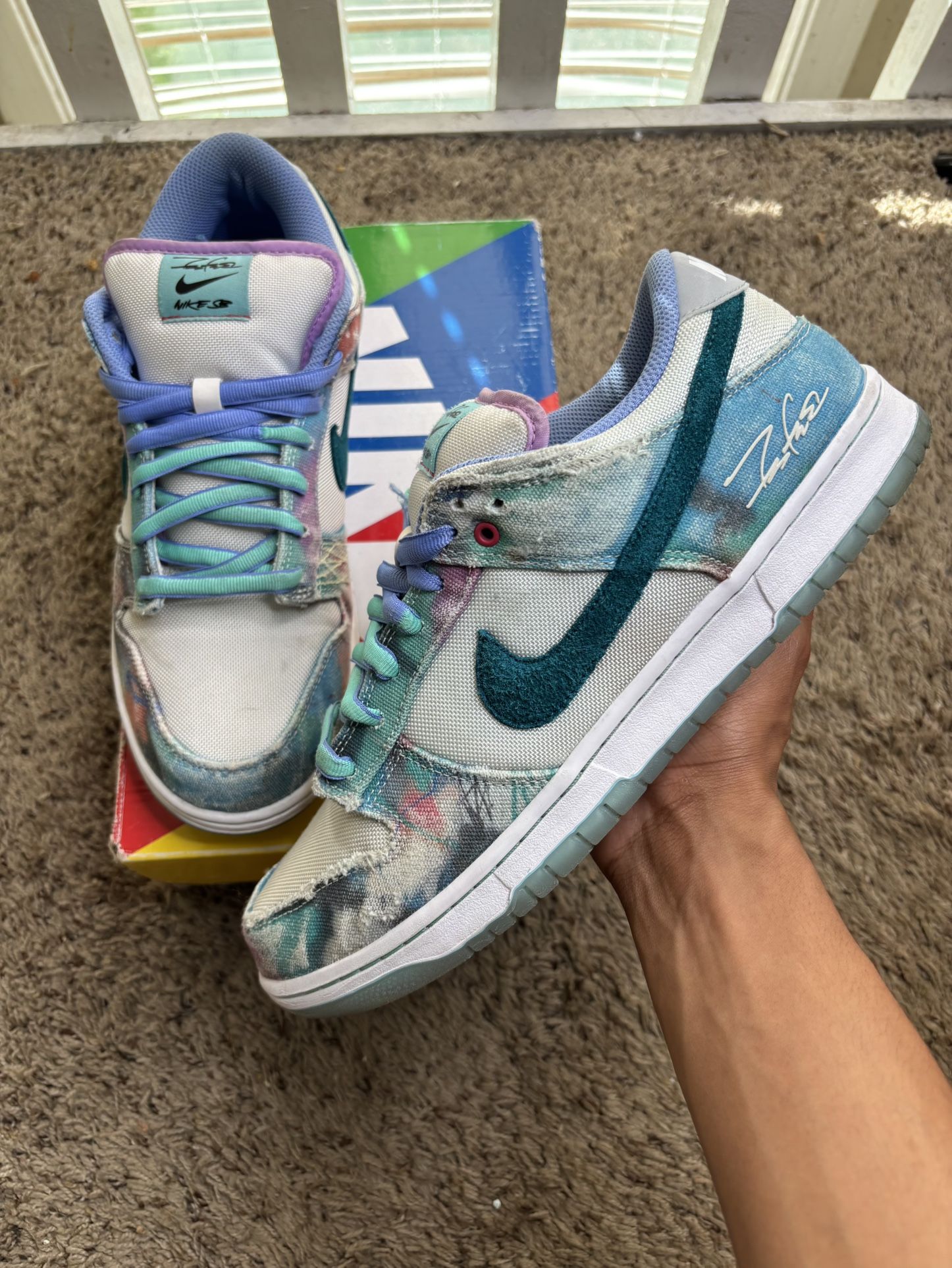 2024 Futura Laboratories x Dunk Low SB Bleached Aqua