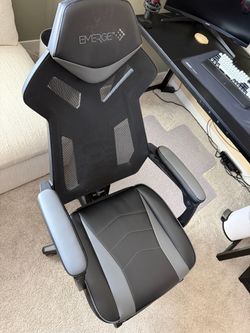Emerge Vomax Bonded Leather Ergonomic Gaming Chair, Black/Grey