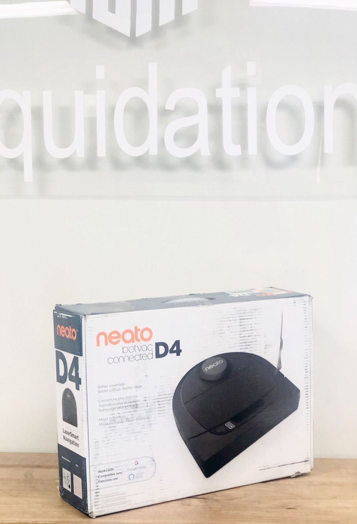 Neato Robotics D4 Laser Guided Smart Robot Vacuum - Wi-Fi Connected, Ideal for Carpets, Hard Floors and Pet Hair