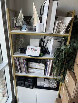 Gold Shelf With Lower Storage.