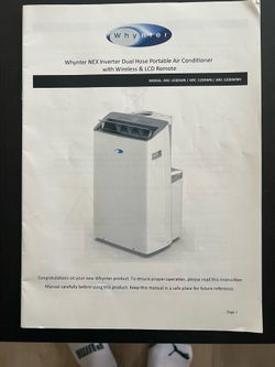 Wynter NEX inverter dual hose portable air conditioner