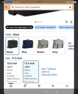 Black Messenger Bag 17.3 Inch