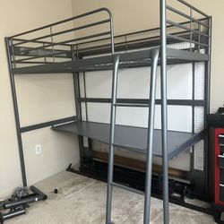 Loft Twin Bed Frame With Desk-IKEA