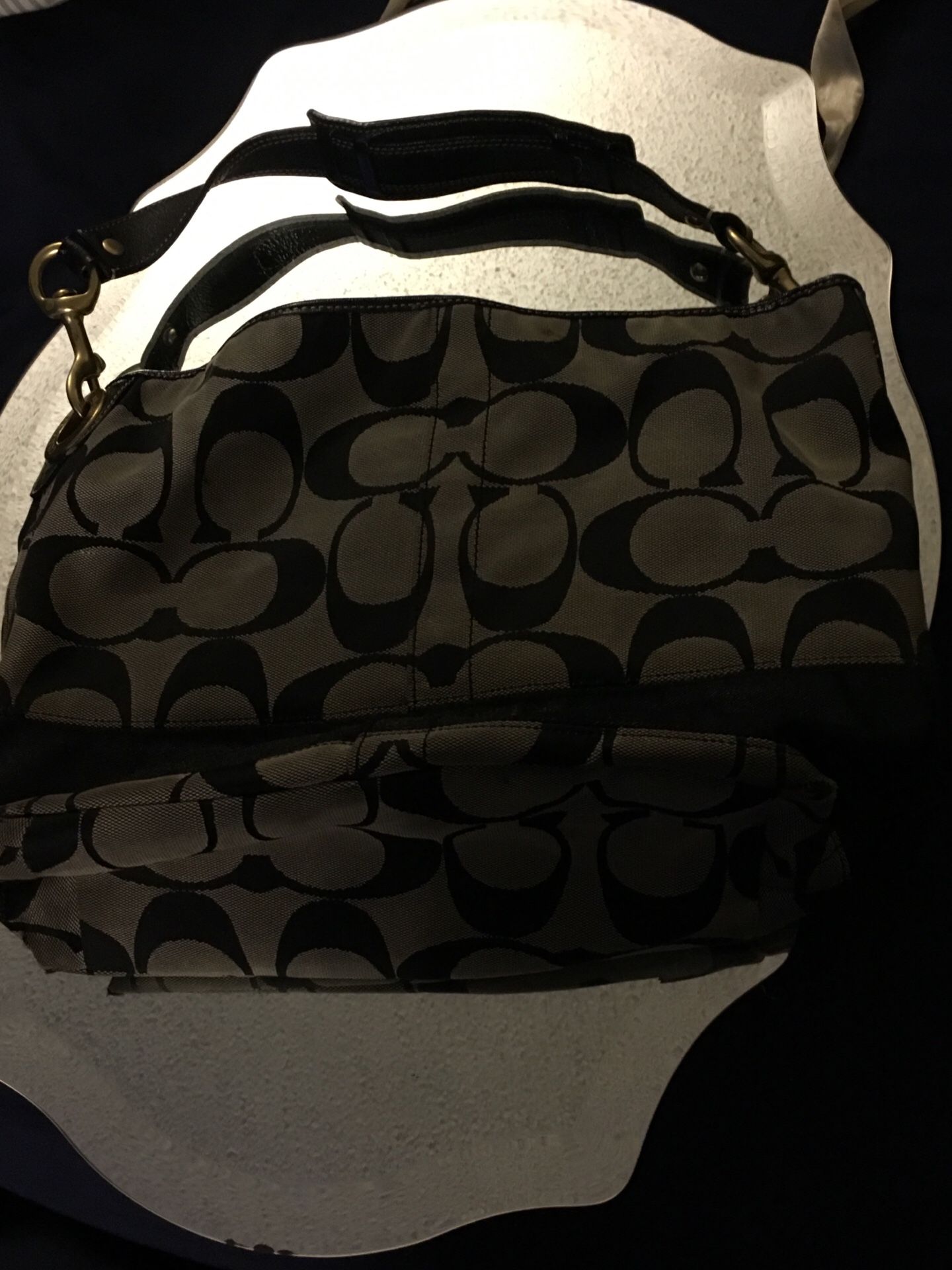 Black & gray coach purse