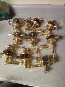 Brass Door Lever Handle Set – Lot of 8