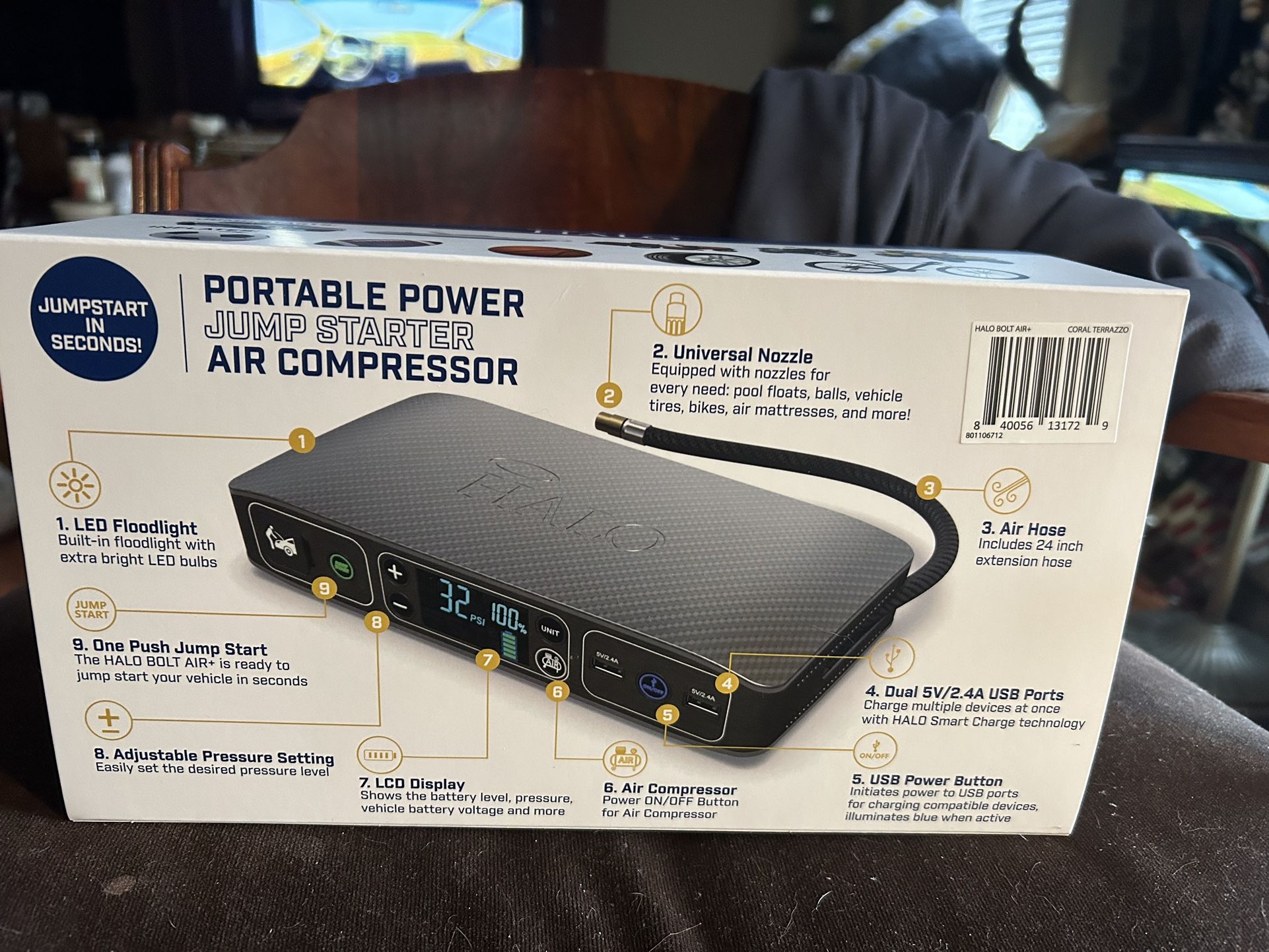 Halo Portable Power Jump Starter Air Compressor for Sale in Laurens, SC