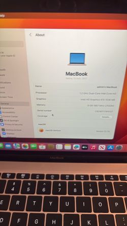 MacBook Air 2017 13 in $250.00
