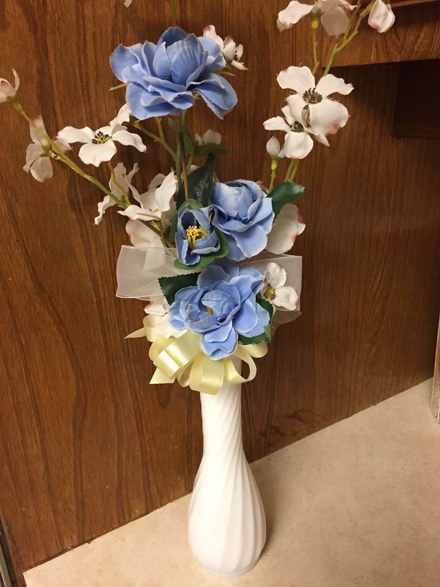 Flower Arrangement with White Vase