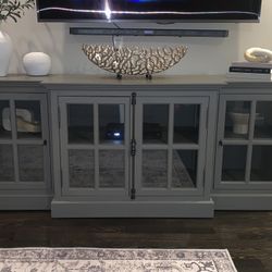 RH Restoration Hardware French Casement Glass Media Cabinet 