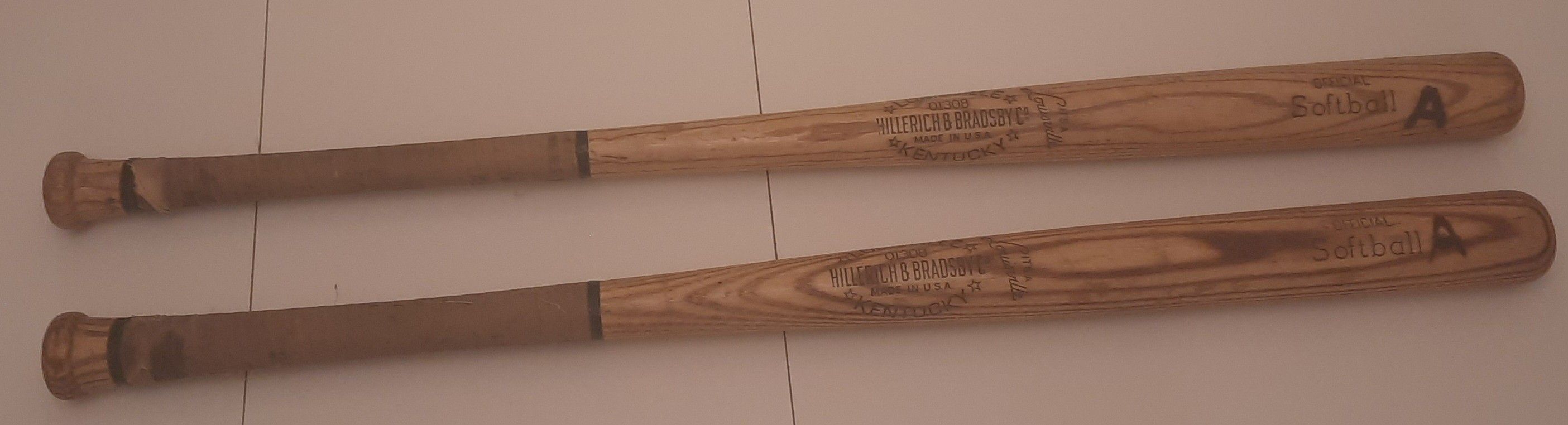 Hillerich & Bradsby Vtg Official Softball Bat 01308 It's A Louisville! 33 Or 34. Pick One For The Price Listed Or Make An Offer On Both.