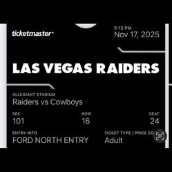 Cowboys Vs Raiders Tickets. 