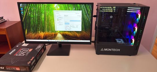 AMD Athlon 3000G PC - MSI B450-A PRO MAX - 16GB DDR4 RAM - 850 PSU - WD 500 GB HDD - LG Monitor