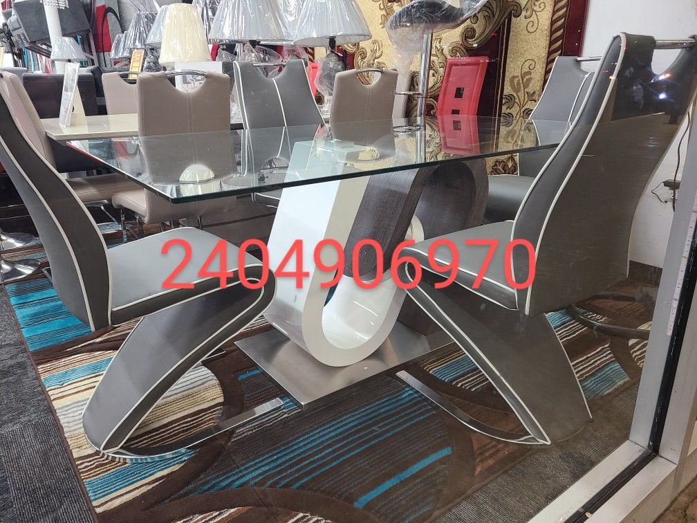 Brand New Stock Same Day Delivery Setup Service Available D4127 Elegant Glass 5pc Dining Table Set Special