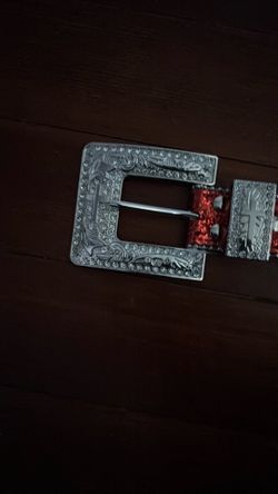 Chrome heart BB western belt red