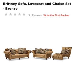 Brittney Sofa Loveseat And Chaise Color Bronze Brand New