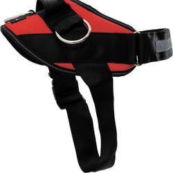 Medium Mustang Red No Pull Dog Harness With  3 Leash Clips (35)