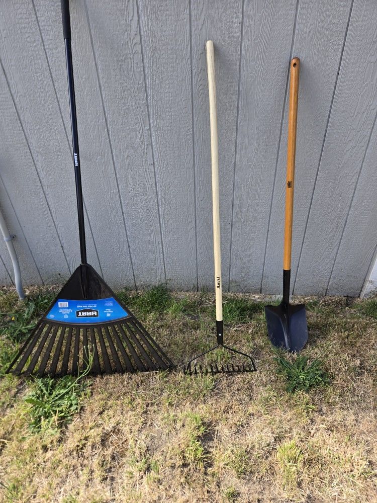 Lightly Used Rakes And Shovel