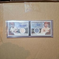 2024 Topps Allen & Ginter - Dual Auto/Relic Book Card (Serial# 6/10) *Johnny Bench/Joey Votto*