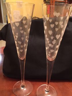 Marquis by Waterford Champagne flutes with hearts