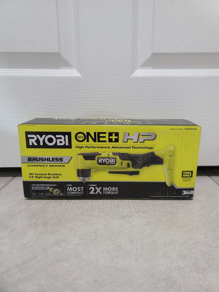 Ryobi 18v Brushless HP 3/8" Right Angle Drill 