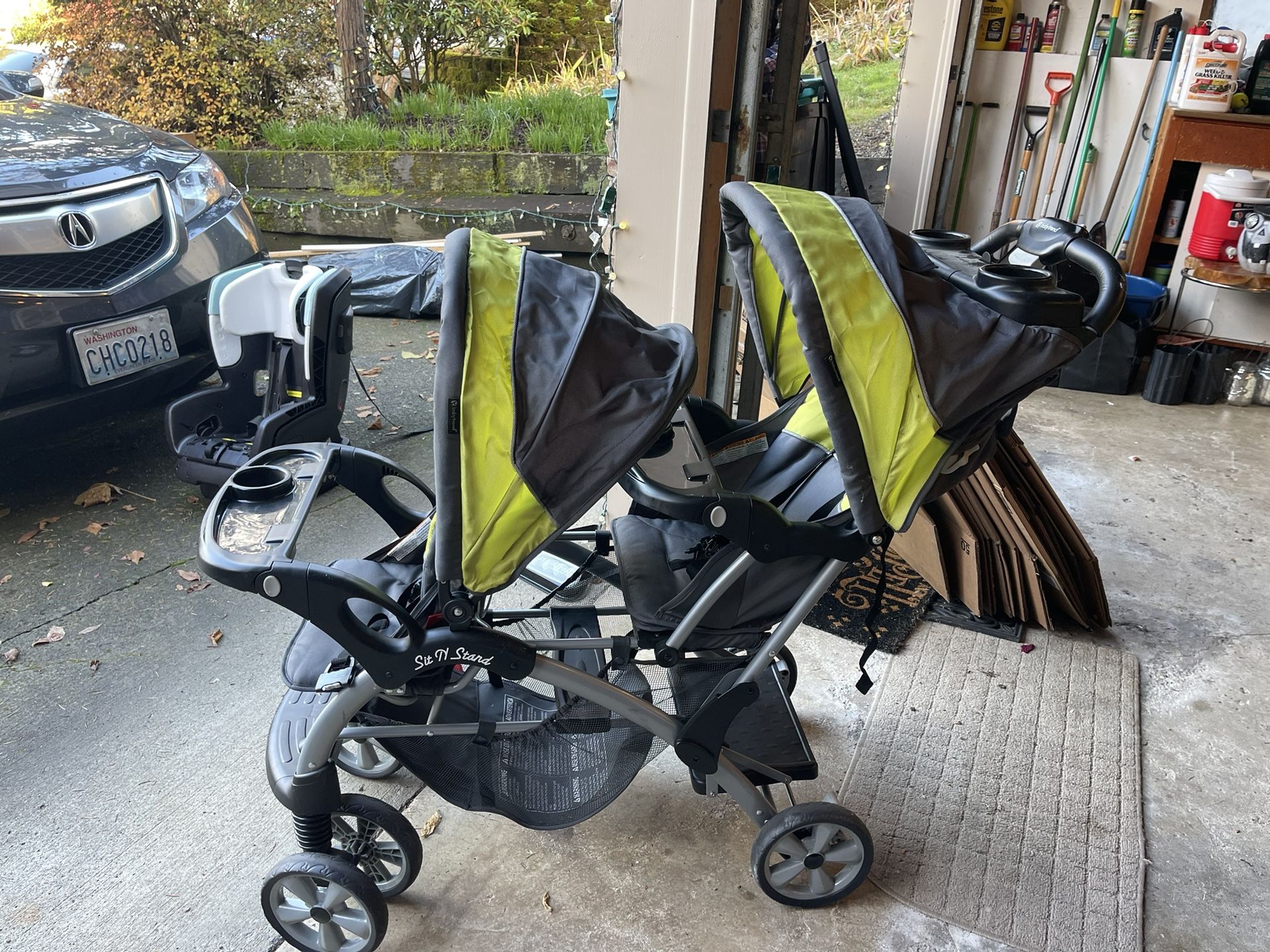 Sit and stand double stroller
