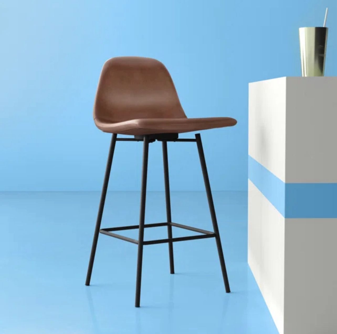 Vegan Leather Bar & Counter Stool