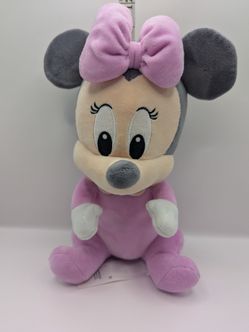 Disney Baby Minnie Mouse Plush 11" Pink Stuffed Animal Soft Toy