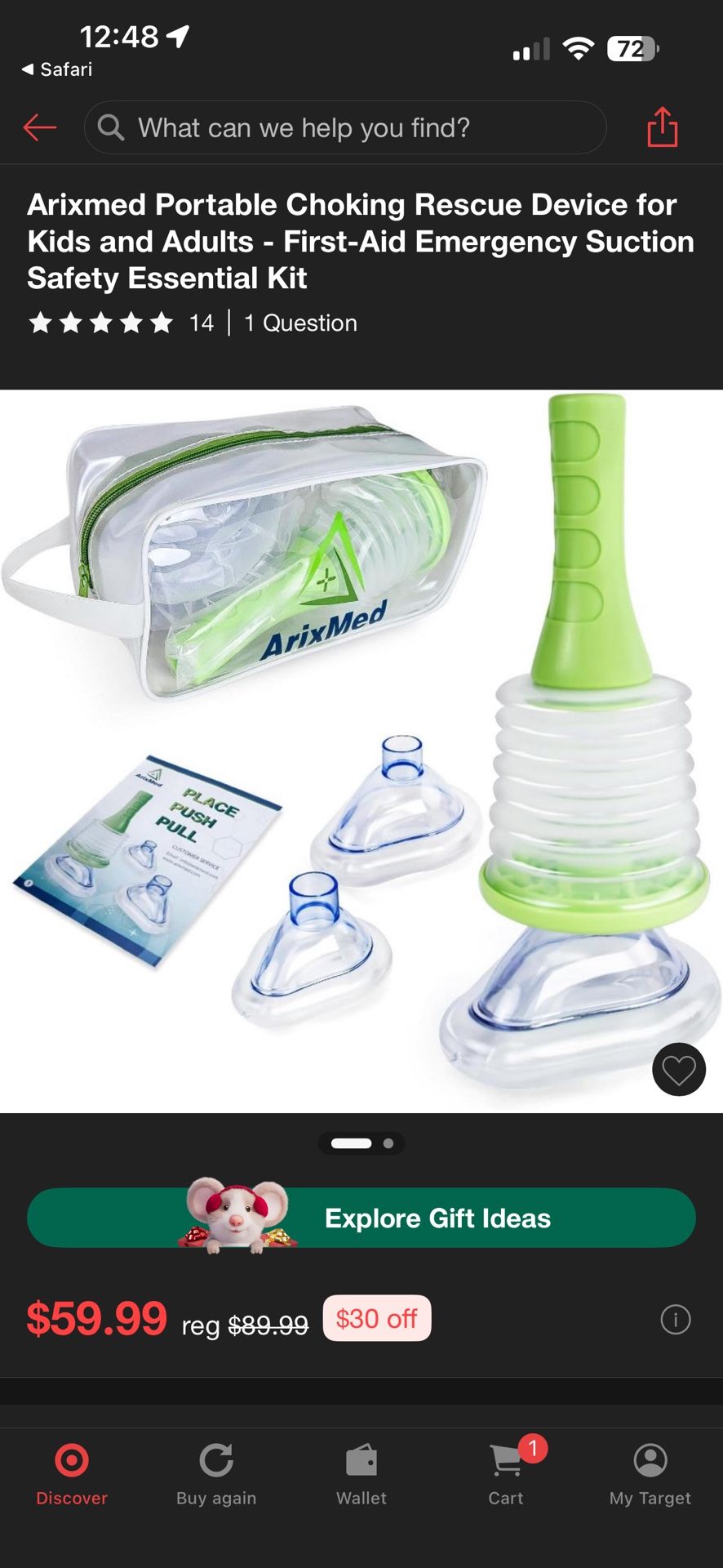 Arixmed Portable Choking Rescue Device for Kids and Adults - First-Aid Emergency Suction Safety Essential Kit