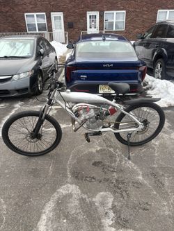 26” Custom Motorized Bike With Felt Faker Gas Tank Frame And 85cc Menace SS Motor