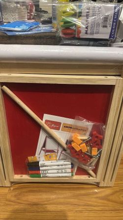 Brand New JOYOOSS Kids Wooden Easel with Paper Roll- Red and Purple
