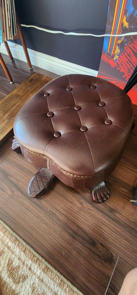 Shena Faux Leather Ottoman
