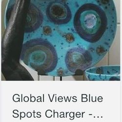 Global Views Blue Spots Charger Plate