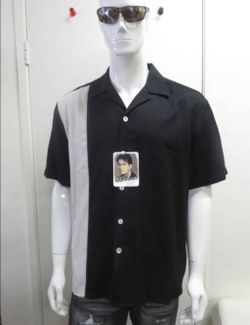 DaVinci Black and White Two-Tone Button-Up Shirt