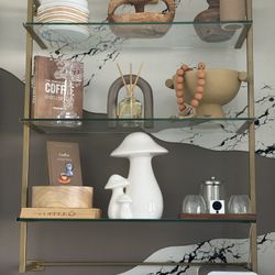 Wall Glass Shelves With Metal