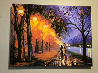 Alley By The Lake Leonid Afremov Print
