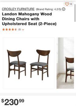 Wood Dining Chairs with Upholstered Seat Set