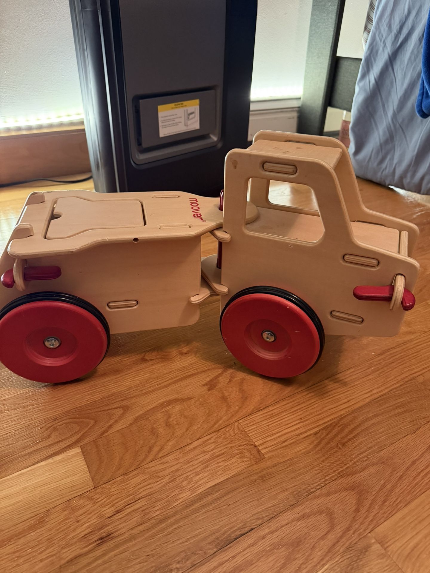 Moover Danish Ride On Wooden Toy Dump Truck With Storage Compartment