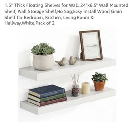 Ornawit 24" White Floating Shelves, Pack of 2