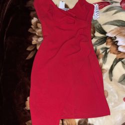 Hot Red Mini Party Dress Size M