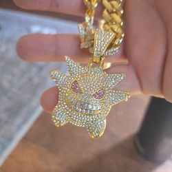 Gold Gengar Pendant And Chain