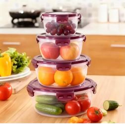 8 bowls 8 lids Round Airtight Food Storage Containers
