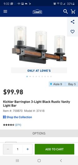 Kichler Barrington 3-Light Rustic Vanity Light Bar