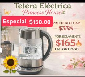Tetera Eléctrica para Cafe O Te Calienta Agua Para Tus Comidas Capacidad Para 7 Tazas Especial $150.00  Princess House Ventas Finales